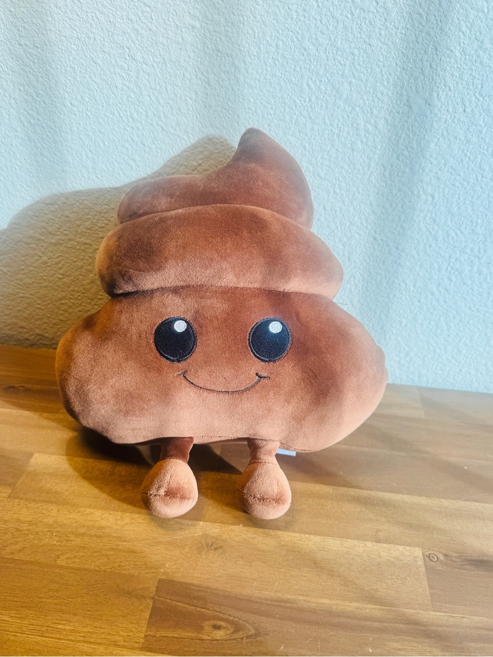 Plush Brown Smiley Poop Pillow - Cute Home Accent Fart Noise